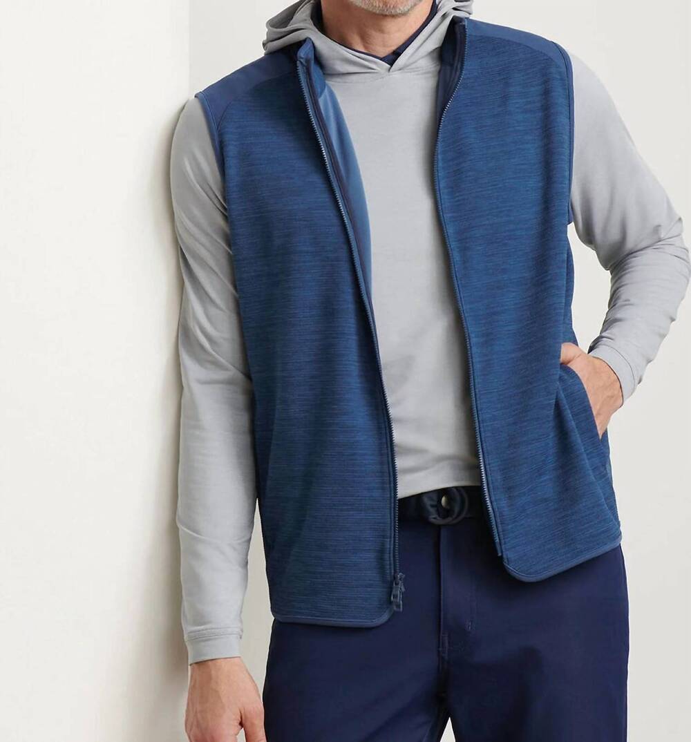 NEW PETER MILLAR vista full-zip vest in blue haze